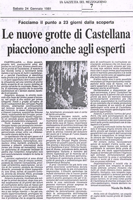 La Gazzetta del Mezzogiorno 24/01/1981