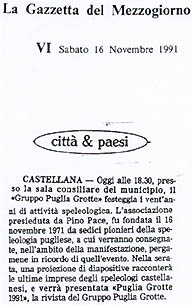 La Gazzetta del Mezzogiorno 16/11/1991