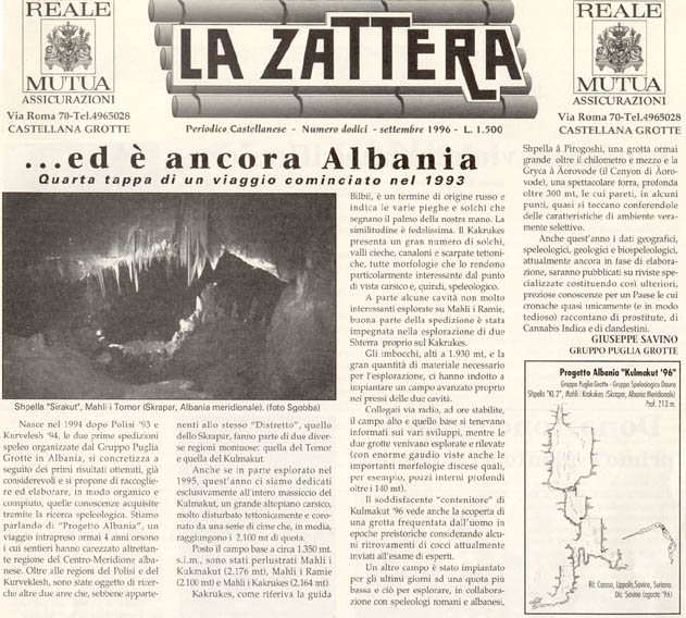 La Zattera Settembre n. 12 1996