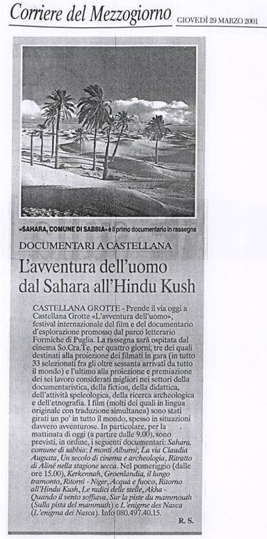 Corriere del Mezzogiorno 29/03/2001