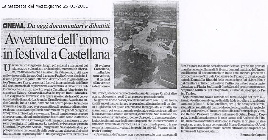 Gazzetta del Mezzogiorno 29/03/2001