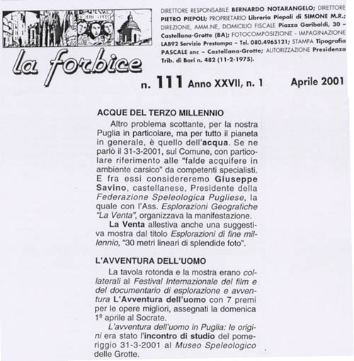 La Forbice aprile 2001