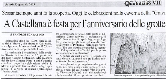 Nuovo Quotidiano di Puglia 23/01/2003