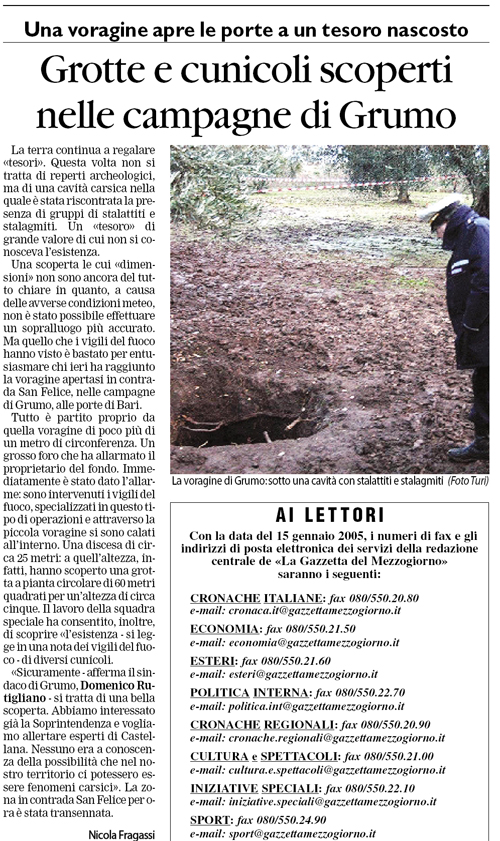 La Gazzetta del Mezzogiorno 04/01/2005